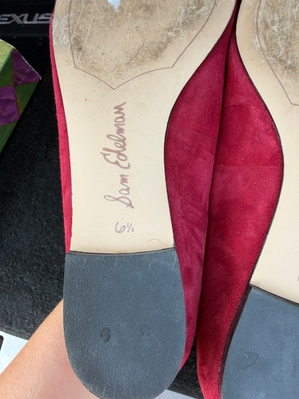 Sam Edelman Women's Burgundy Suede Pointed-Toe Flats Size 6.5 - Picture 6 of 6